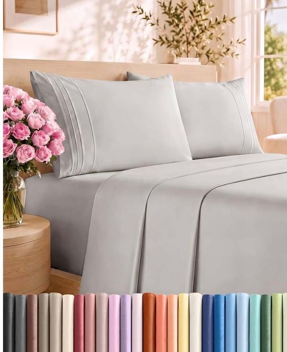 Full Size 4 Piece Sheet Set - Comfy Breathable & Cooling Sheets - Hotel Luxury B
